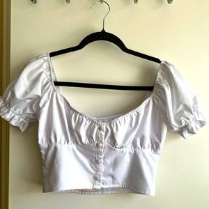 Revolve superdown gabbie ruched top in white, NWT